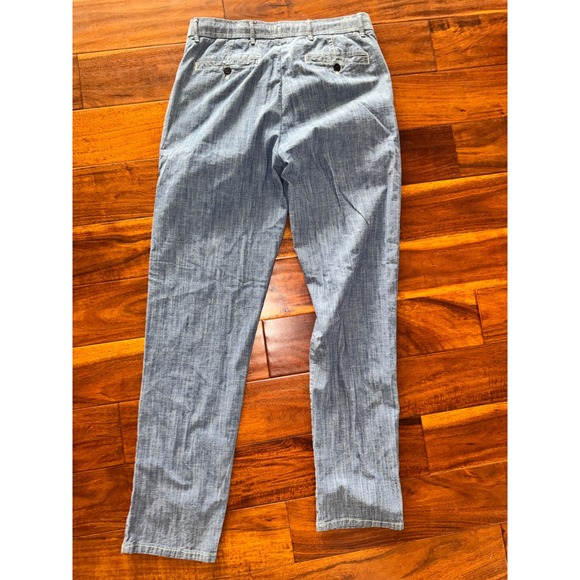 CREMIEUX Mens 33x32 Chino Pants Blue Chambray Cotton Spandex Blend Casual - Picture 5 of 5